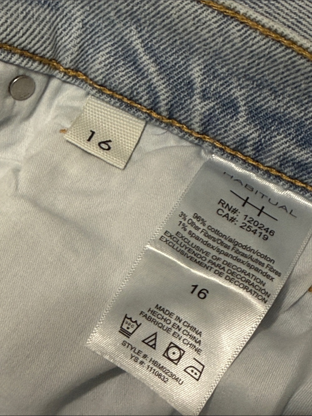 Habitual Hollis High Rise Wide Leg Jeans Sz 16 Light Wash Casual Classic NWT - Picture 6 of 7